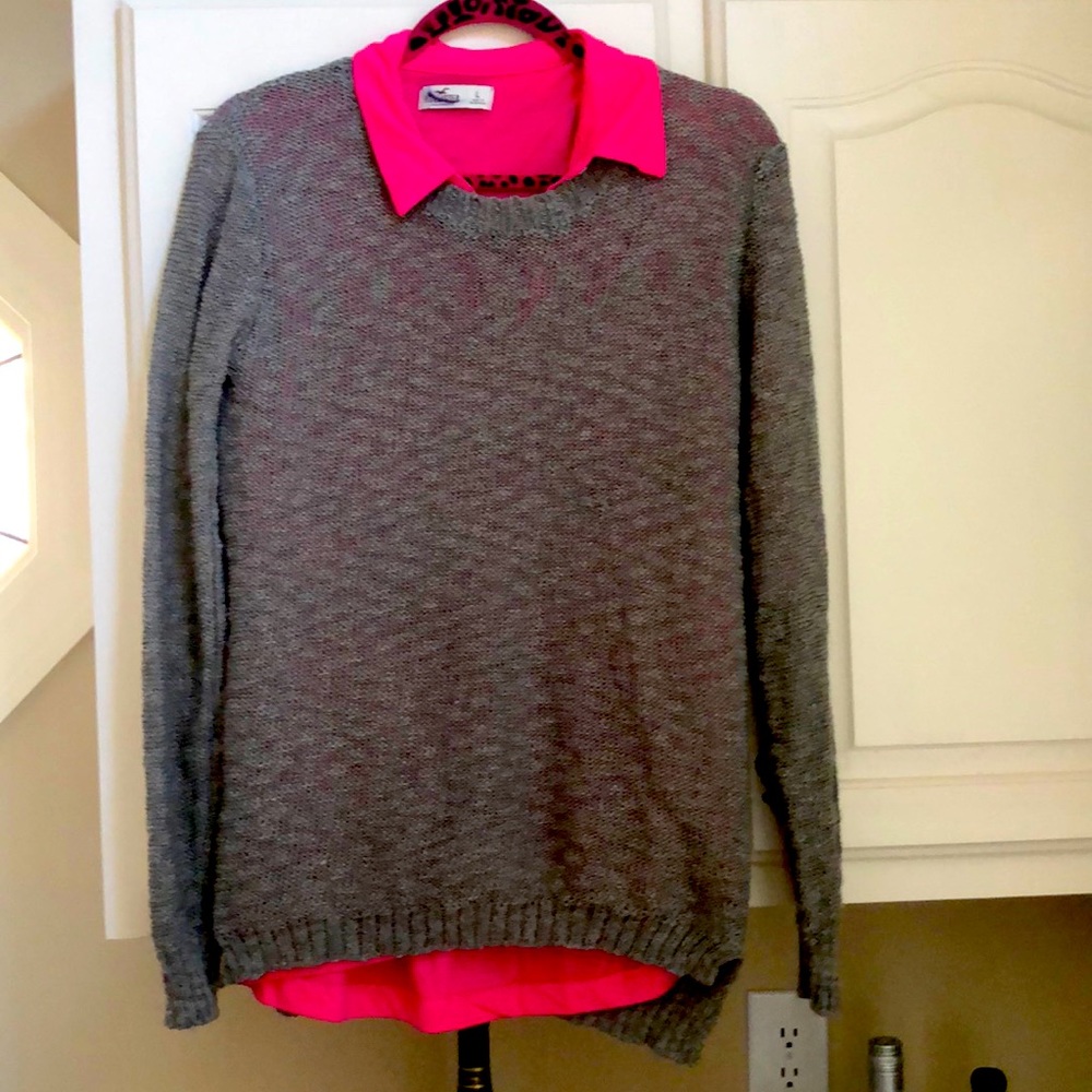 Lace sweater with long sleeve top